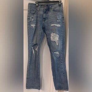 Buckle Exclusive Salvage Distressed Men's 33R Havoc Straight Slim Fit Jeans